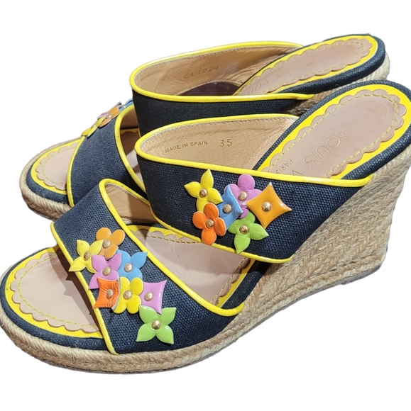Louis Vuitton Multicolor Flower Wedge sandals EU 35 - Picture 2 of 15